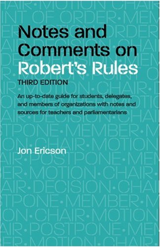 Notes and Comments on Robert's Rules, 3rd Edition under Phonetics & Phonics in The Books Store