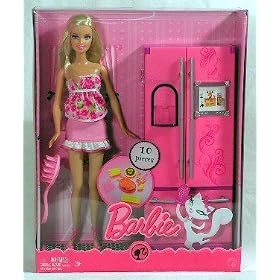 Barbie Pink Doll with Refrigerator