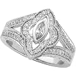 14K White Gold Diamond Ring - 0.75 Ct.