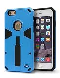 iPhone 6s plus case,iPhone 6 plus case, deego Heavy Duty Series,Shock-Absorbing TPU Rubber Bumper Slim Fit Cases Cover Frame,Anti-Scratch Plastic-Kickstand for apple iPhone 6/6s plus phone(blue-black)