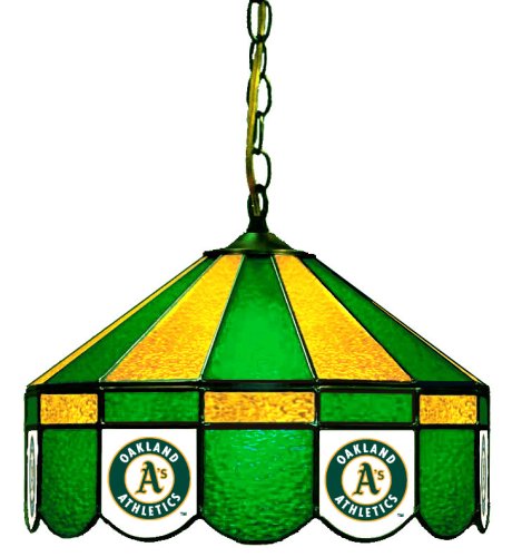 Imperial Oakland Athletics Licensed 16-Inch Diameter Stained Glass Pub Light