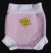 Splash About neoprene Happy Nappy: Pink Gingham Print with White rib, Large (about 6-14 months)