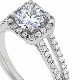 1.70 CT DTW F Vs-2 impressive round cut diamond engagement ring 18kt