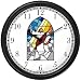 Jesus Christ (Stained Glass) Christian Theme Wall Clock by WatchBuddy Timepieces (Slate Blue Frame)