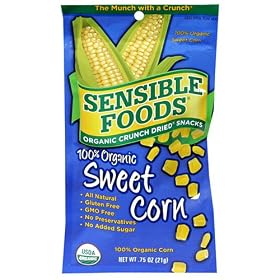 Sensible Foods Organic Crunch Dried Snacks, Sweet Corn, 0.75-Ounce,  (pack of 12)