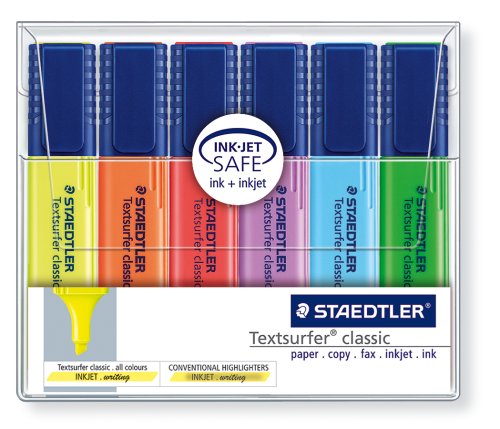 Staedtler Textsurfer Highlighter Pens, 6 Pack Wallet