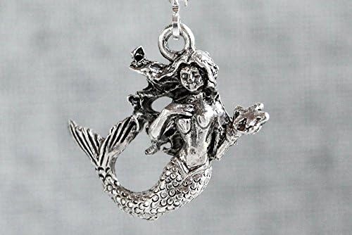 Mermaid Earrings, Sterling Silver Lever-back Hooks