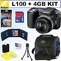 Nikon Coolpix L100 10MP Digital Camera + 4GB Accessory Kit