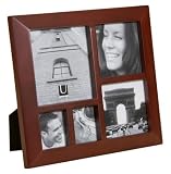 Kitchen & Housewares : Umbra Multi Photo Frame Holds holds 2, 2"x2", 2, 3.75"x3.75", 1, 3.75"x 4.75" Photos- Walnut