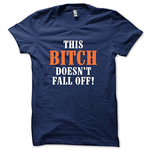 THIS BITCH DOESNT FALL OFF FUNNY CUSTOM BIKE JUNIORS BABYDOLL T-SHIRT