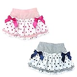 ベビー服 女の子 スカパン ボトム Dolly Ribbon ドーリーリボン ドット柄 リボン フリル 女児 ベビー (2.グレー/90cm)
