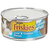 Friskies Cat Food Classic Pate, Liver and Chicken Dinner, 5.5-Ounce Cans (Pack of 24)