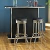 Coaster Home Bar Unit with Chrome Trim and Shelves in Black Finish