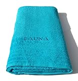 Produkt-Bild: Wellness Saunatuch Uni bestickt 70x200 cm, Farbe: t&uuml;rkis - blau, Material: 500g/m&sup2;, 100 % Baumwolle