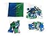 Premium Big Briks Blue, Green, and Gray Baseplate Tower Construction Set - 96 Pack Bundle (Big LEGO DUPLO Compatible) - Large Pegs