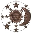 Sun Moon & Stars Metal Wire Wall Hanging Garden Art 20 "