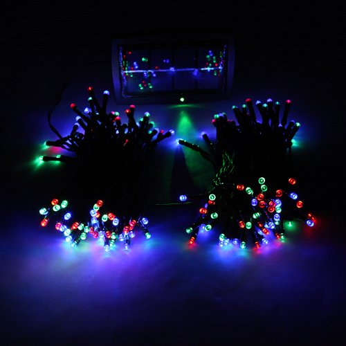DODOCOOL Guirlande 20.5 mètres 200LED lampe éclairage solaire animée étanche pour jardin décoration extérieur intérieure lumineuse idéal pour Noël , fêtes , mariages, maison, sapin de noël, etc (coloré) (coloré)
