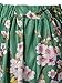 Choies Women's Black/Green/White Sakura Skater Skirt with Pleat (X-Large, Green)