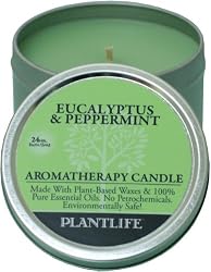 Eucalyptus & Peppermint Aromatherapy Candle- Made with 100% pure essential oils - 3oz tin