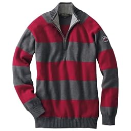 Eddie Bauer Cotton Striped Zip Mock Sweater Eddie Bauer Cotton Striped Zip Mock Sweater