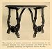 1918 Print Carved Native Wood Side Table Craftsmanship - Original Halftone Print