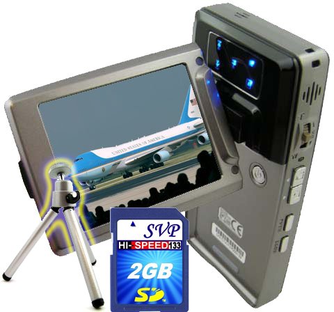 SVP HDDV-2880Bk 16MP Max TOUCH BUTTON 2.5-inch 270 DEGREE LCD Digital Video Camcorder + FREE 2GB High Speed SD Memory Card & Tripod