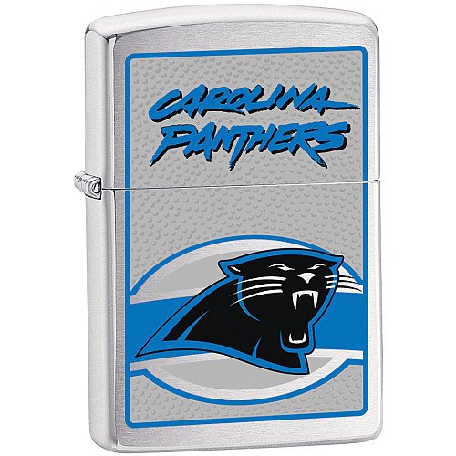 Zippo NFL Carolina Panthers Lighter (Silver, 5 1/2 x 3 1/2 cm)