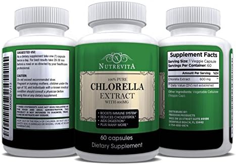 Nutrevita - Chlorella Tablets - Immune System Booster - Natural Detox - 60 Day Money Back Guarantee