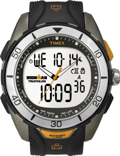 Timex Men's T5K4029J Ironman 50-Lap Dual-Tech Silver Case Sports Watch