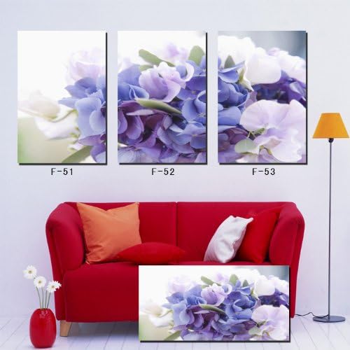 Transparent purple flowers Frameless paintings canvas modern art of three pieces，canvas prints，painting canvas panels , wall decal， canvas ， prints， arts， , wall modern abstract, modern abstract huge, beautiful modern abstract