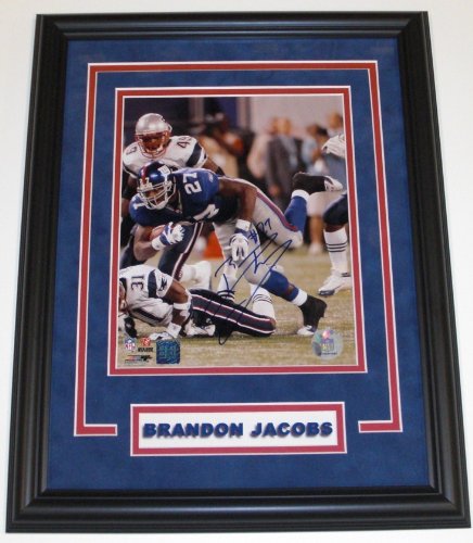 Brandon Jacobs Autographed New York Giants 8x10 Photo - Custom Framed