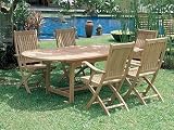 Outdoor Teak Oval Expandsion Table - 78