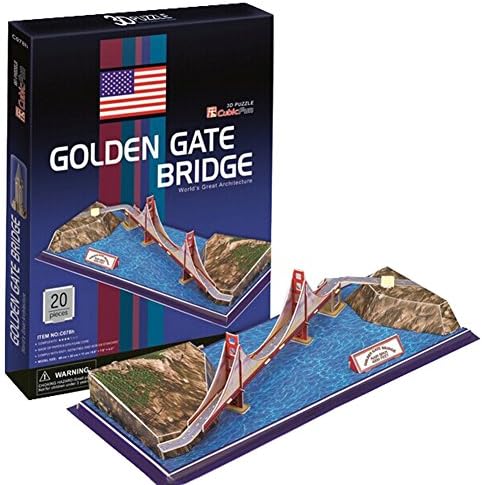 Rctoyer Kid 3D Stereoscopic Puzzle Jigsaw Golden Gate Bridge Fancy Toy