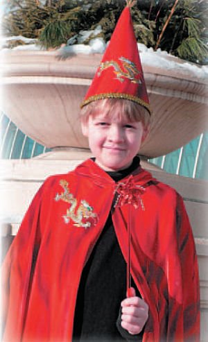 Dragon Wizards Velvet Cape and Hat, Red, Blue or Pink, Child Size, Made in USA