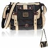 ELEPHANT Tasche KAMPEN Handtasche Messenger Umh�ngetasche gewachstes Nylon // SCHWARZ
