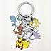 One Set of 2 PCS Pokemon Metal Keychain Sylveon Vaporeon Flareon Eevee Umbreon Espeon Jolteon