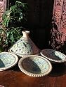 Medium patterned cooking tagine with 4 matching bowls