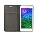 Samsung Galaxy Alpha Case - Poetic Samsung Galaxy Alpha Case [FlipBook Series] - [Lightweight] [Professional] PU Leather Protective Flip Cover Case for Samsung Galaxy Alpha Black/Magenta (3 Year Manufacturer Warranty From Poetic)