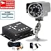 VideoSecu W74 CCTV Night Vision 16 Large Infrared LED High Resolution 420 TVL Surveillance Camera DVR Recorder System with Audio Microphone 50ft Audio Cable Power Supply and Free Warning Decal