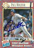 Paul Molitor Autographed/Hand Signed MLB Baseball Card (Milwaukee Brewers) 1983 Sports Illustrated F
