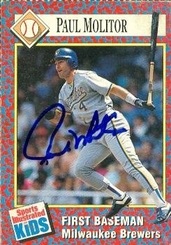 Paul Molitor Autographed/Hand Signed MLB Baseball Card (Milwaukee Brewers) 1983 Sports Illustrated F