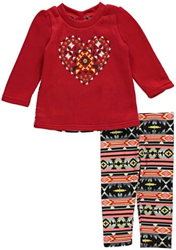 Girls Pink Baby Girls' "Tribal Studs" 2-Piece Outfit - red, 24 months