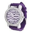 Geneva Platinum CZ Accented Silicon Watch