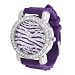 Geneva Platinum CZ Accented Silicon Watch