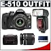 Olympus Evolt E510 10MP Digital SLR Camera with CCD Shift Image Stabilization and 14-42mm f/3.5-5.6 and 40-150mm f/4.0-5.6 Zuiko Lenses [Outfit] + Olympus FL-50 Electronic Flash + Cameta Incognito 1000 Deluxe Gadget Bag