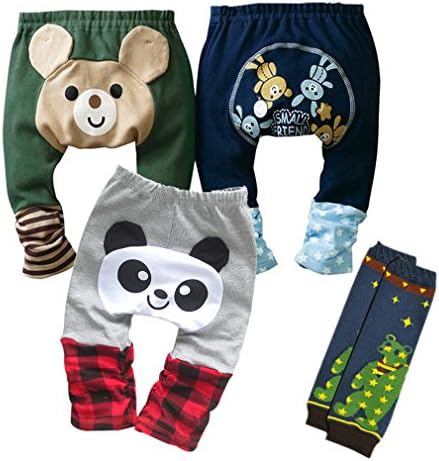 Kubee 4pc 0-3T Baby PP Pants Children Boy Infant Autumn Tights Trousers Clothing