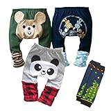 Kubeer 4pc 0-3T Baby PP Pants Children Boy Infant Autumn Tights Trousers Clothes