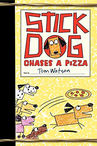 Stick dog chases a pizza