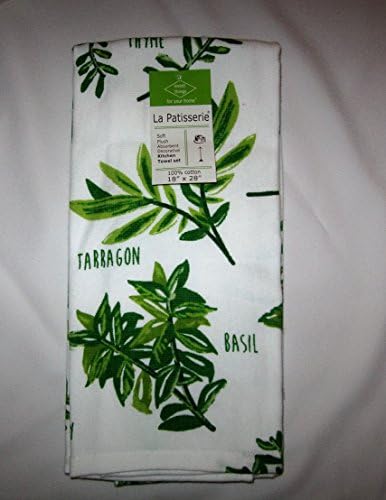 Pack of 2 La Patisserie Kitchen Towels - Herbs (Basil, Thyme, Tarragon)