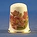 Porcelain China Collectable Thimble - Butterfly on Pink Blossom -- Free Gift Box